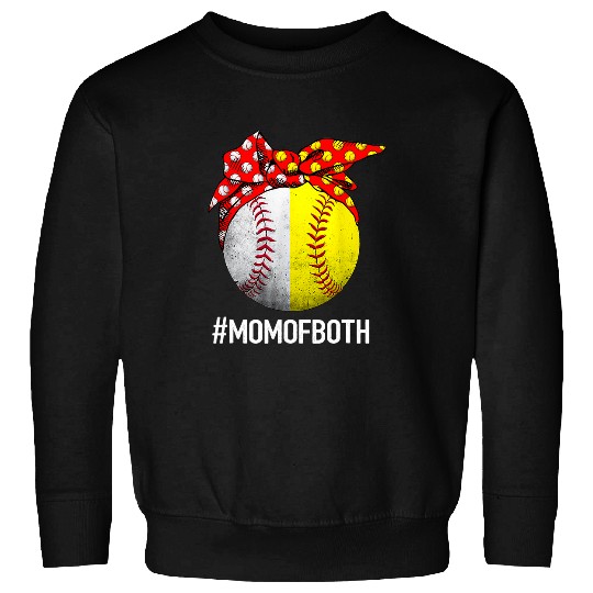 Sport Baseball Mom Of Both Softball Baseball Headband Mothers Day Mama Sweatshirts