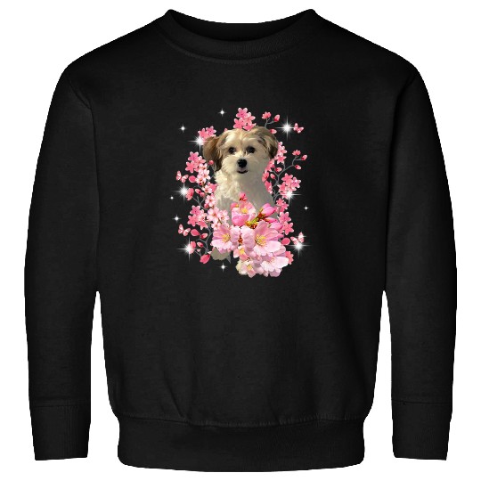 Chinese Crested Pet Powderpuff Cherry Blossom Flowers Sweatshirts