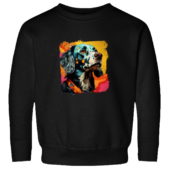English Setter Pet English Setter Kaleidoscope Dog Active Wear Hair Sweatshirts