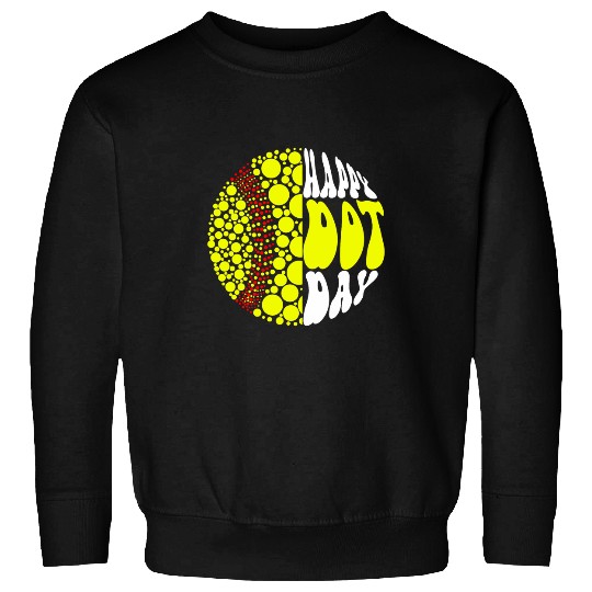 Sport Softball Retro Groovy Softball Ball With Polka Dots Happy Dot Day Boy Sweatshirts