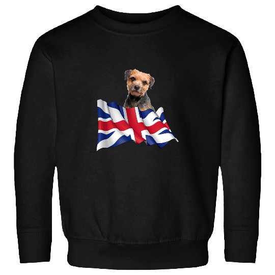 Border Terrier Pet Union Jack Flag Dog Sweatshirts
