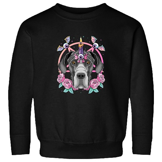 Great Dane Pet Pastel Goth Great Dane Pagan Creepy Menhera Great Dane Sweatshirts