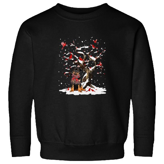 Rottweiler Pet Scarf Cardinal Snow Christmas 237 Sweatshirts
