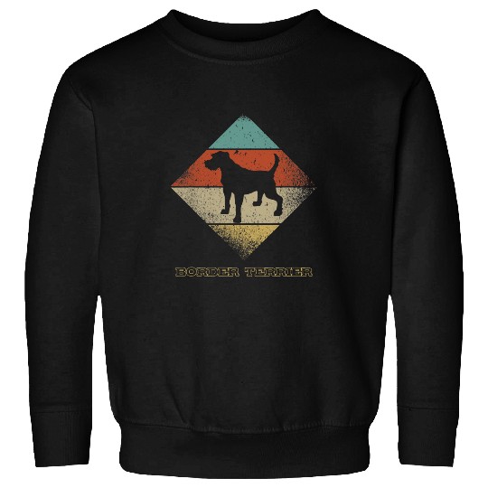 Border Terrier Pet Vintage Retro 1970s Dog Breed Sweatshirts
