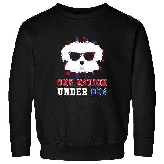 Maltese Pet One Nation Under Dog Fourth Of July Sweatshirts
