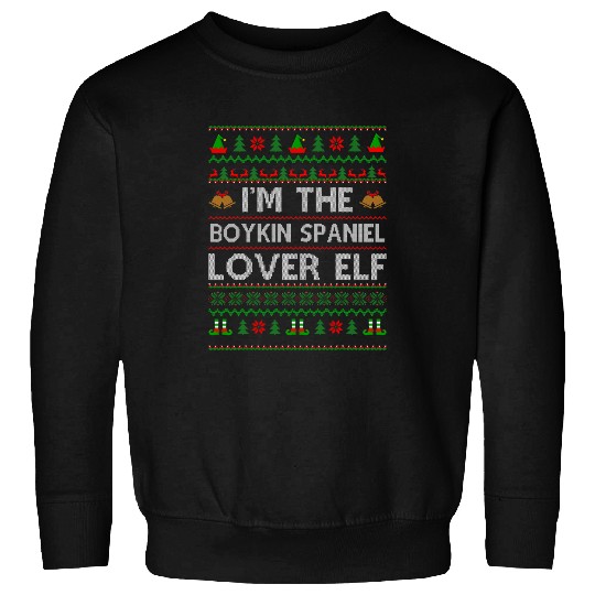 Boykin Spaniel Pet Family Matching Ugly The Boykin Spaniel Lover Elf Christmas Sweatshirts