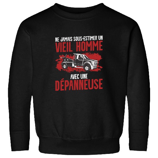 Mens Never underestimate an old man with a tow truck 1 Sweatshirts