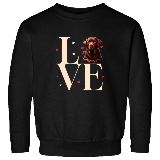 Labrador Pet Cute I Love My Chocolate Lab Brown Sweatshirts