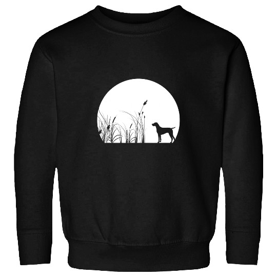 German Shorthaired Pet Cool Moon GSP SIlhouette MOM DAD Sweatshirts