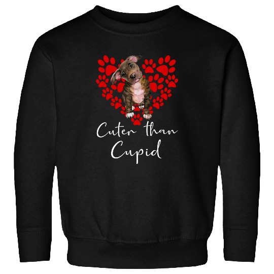Pitbull Pet Bully Cuter Than Cupid Valentines Day PITBULL Mom 262 Sweatshirts