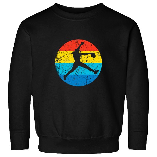Sport Softball Pitcher Softball Retro 1970s Style Circle Sweatshirts