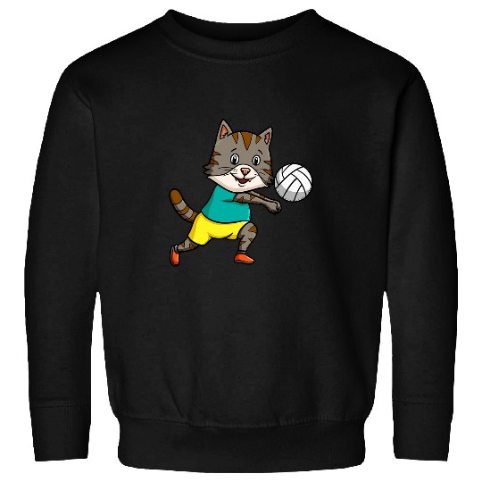Cat Mom Cat Dad Volleyball Coachs Spiker Kitten Sweatshirts