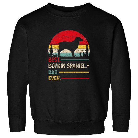 Boykin Spaniel Pet bests Dad Ever Gift Dog Vintage Retro Men Sweatshirts