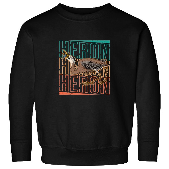 Heron water wildlife birdwatching birder biologist binocular 14 Sweatshirts
