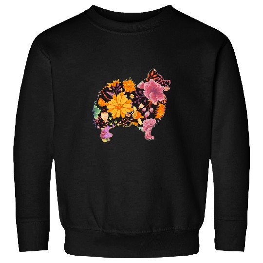Pomeranian Pet Floral Flower vintages Retro POMERANIAN Lover 292 Sweatshirts