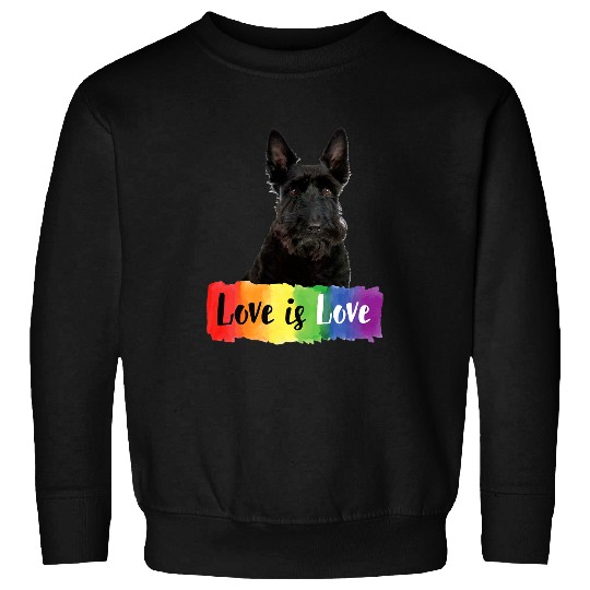 Scottish Terrier Pet Love is Love Rainbow Sweatshirts