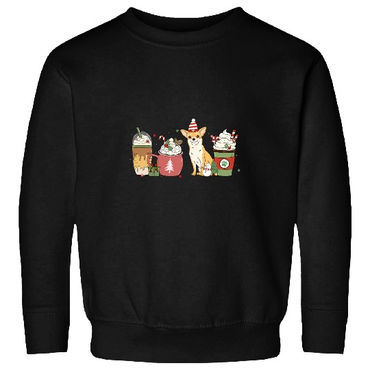 Chihuahua Pet Coffee Latte Winter Christmas Dog Mom Holiday Sweatshirts