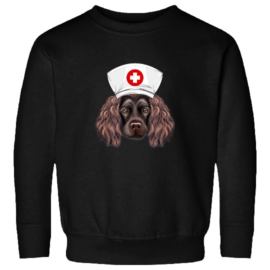 Boykin Spaniel Pet Wearing a nurses Hat Sweatshirts