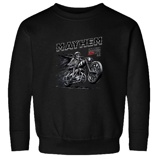 Mayhem Skeletons Rider Bullhead City Motorcycle Bike Week Sweatshirts