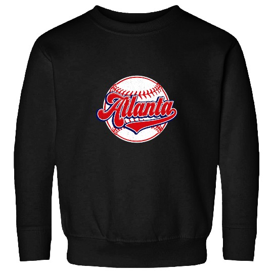 Sport Baseball Vintage Atlanta Cityscape Baseball Lover Player and Fans 2 Sweatshirts