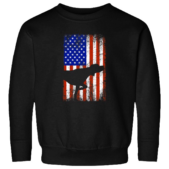 German Shorthaired Pet Bird Hunting Dog America USA Flag Sweatshirts