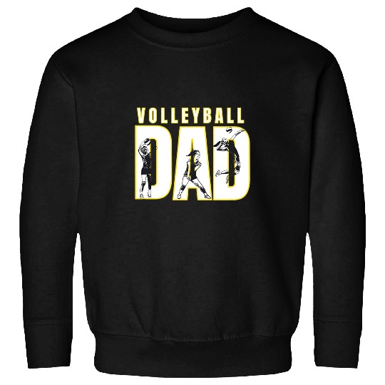 Sport Volleyball Dad Black and Gold Sweatshirts