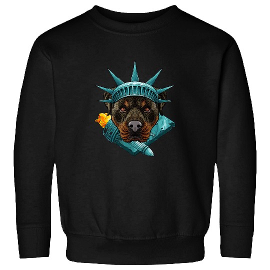 Rottweiler Pet Statue Of Liberty Rottweiler 4th Of July Dog USA America Sweatshirts