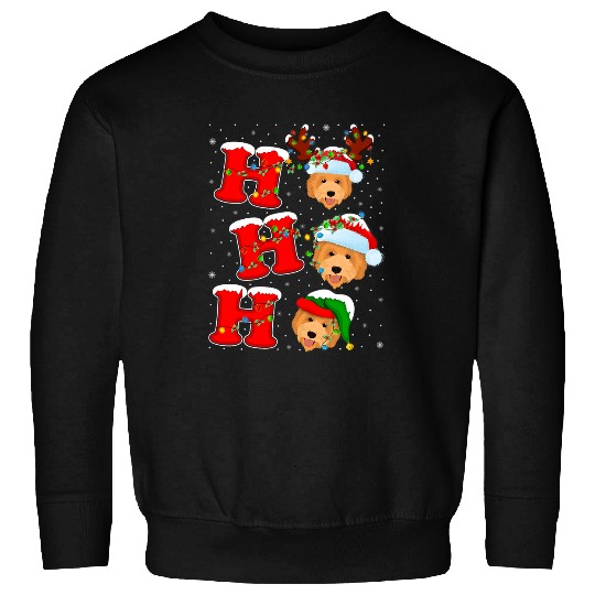 Goldendoodle Pet Funny Matching Family Santa Ho Ho Ho Goldendoodle Christmas Sweatshirts