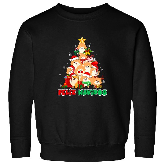 Pomeranian Pet Feliz Navidog Feliz Navidad Christmas Pomeranian Sweatshirts