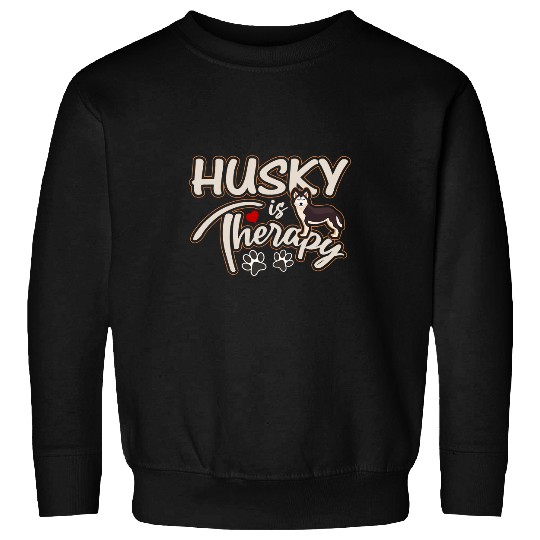 Husky Pet Is Therapy Dog Lover Dog Mom Graphic Sweatshirts