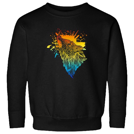 Coyote Mammal A lonely wolfs howls the moon4 Sweatshirts