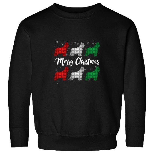 Briard Pet Merry Christmas Argyle Sweatshirts