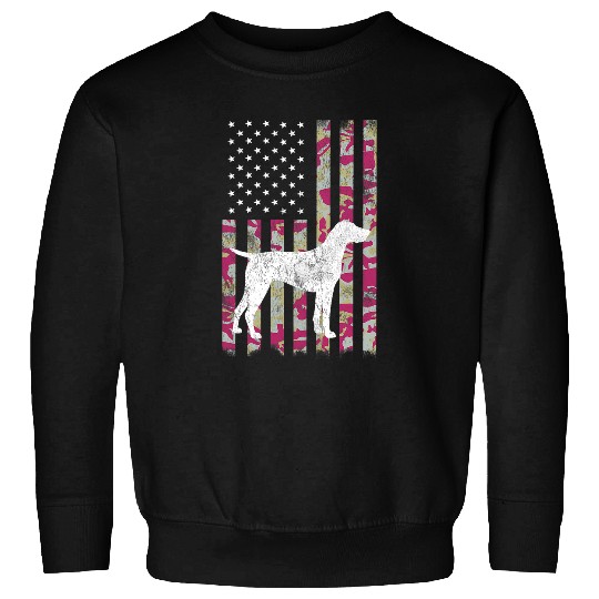 German Shorthaired Pet Womens German Shorthair Pointer GSP Mom USA Flag Design 8 Sweatshirts