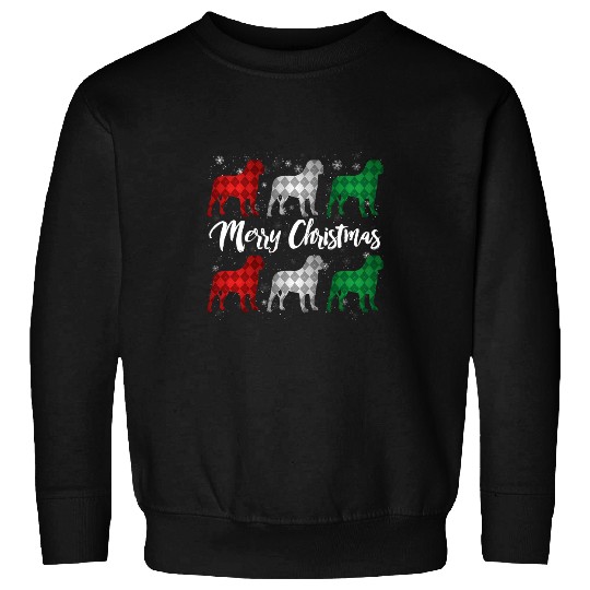 English Mastiff Pet Merry Christmas Argyle Sweatshirts