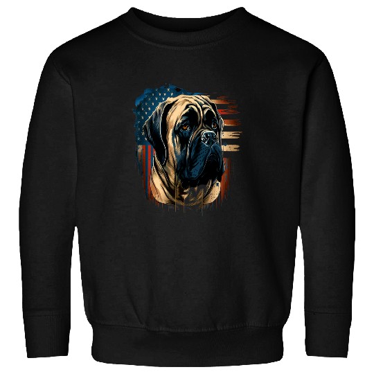 English Mastiff Pet Memorial Day English Mastiff American Flag USA 4th of July Sweatshirts