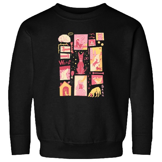 Borzoi Pet Pink Dog Retro 1950s style Borzoi Poodle Corgi Pug Dachshund Sweatshirts