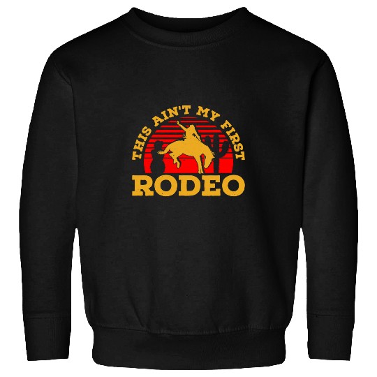 Horse Pet Mens This Aint My First Rodeo Western American Rodeo Horse Sweatshirts