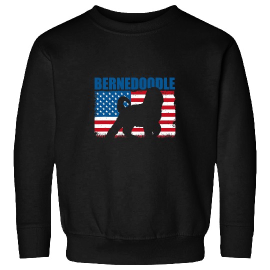 Bernedoodle Pet American Flag Sweatshirts