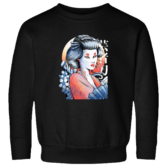 Geisha Japanese Art Geisha Girl Sakura Cherry Blossom Sweatshirts