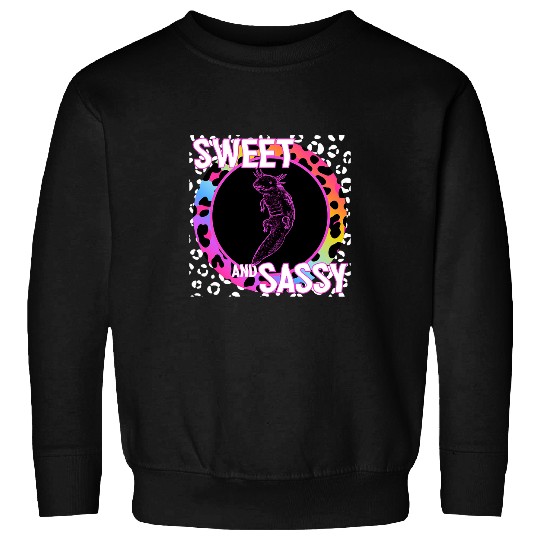 Axolotls Pet 90s Nostalgia Rainbow Leopard Print Tropical Sweatshirts