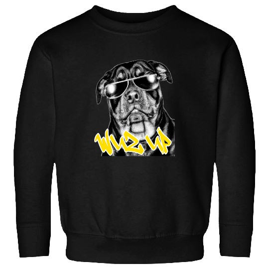 Rottweiler Pet West coast rappers HIP HOP WUZ UP fashion Sweatshirts