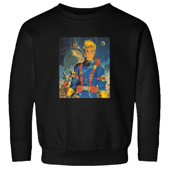 Retro vintages 1950s Space SciFi Comic Book Outer Space Art Sweatshirts