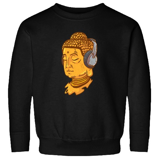 Buddha Headphone Buddhist Monk DJ Sweatshirts