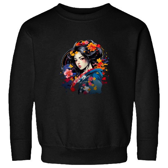 Colourful Geisha with Kimono Art 22 Sweatshirts