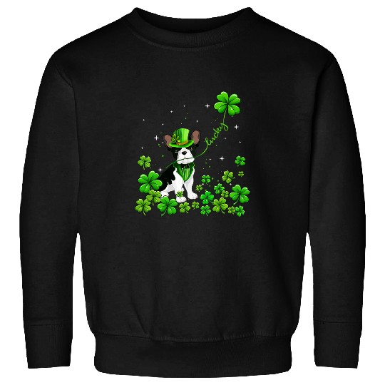 French Bulldog Pet Frenchie Dog Dog Irish Green Shamrock Clover St Patricks Sweatshirts