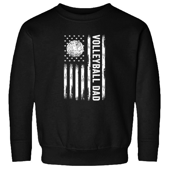 Sport Volleyball USA Flag Volleyball Dad Volleyball Game Day Vibes Sweatshirts
