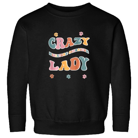crazys Miniature Schnauzer Lady Backprint Sweatshirts