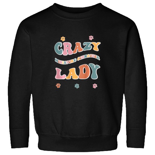 crazys Miniature Schnauzer Lady Backprint Sweatshirts