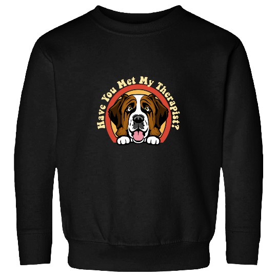 Emotional Support Therapy Dog St  Saint Bernard Breed Retro Sweatshirts
