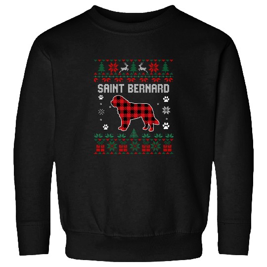 Saint Bernard Dog Christmas Pajama Ugly Christmas Sweater Sweatshirts